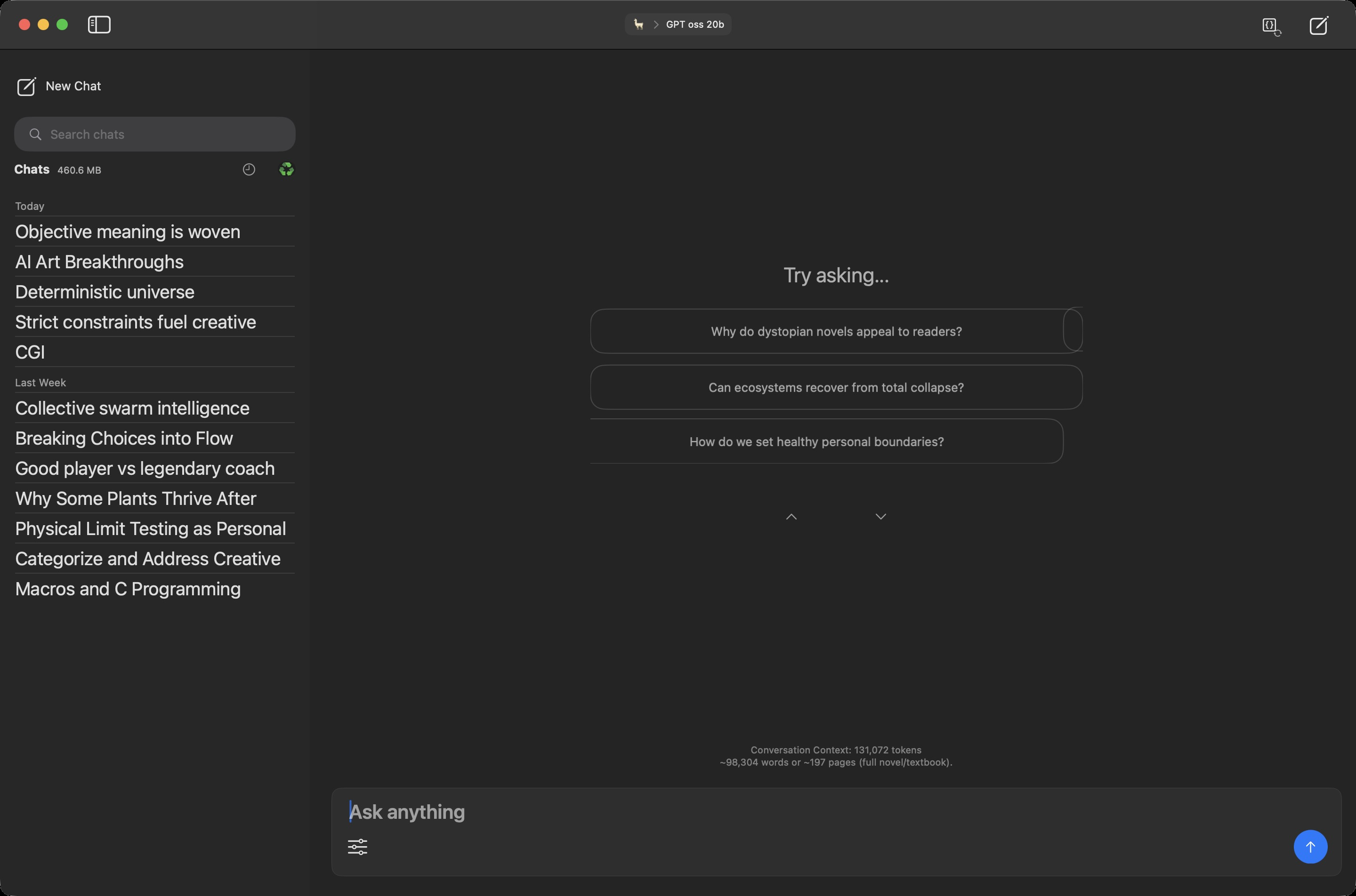 im.ai on macOS — main interface